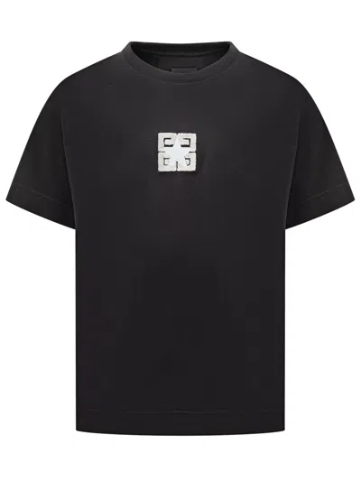 Givenchy 4g-motif Cotton T-shirt In Black
