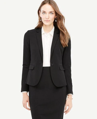 Ann Taylor The Petite One-button Blazer In Seasonless Stretch In Black