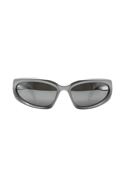 Balenciaga Swift Oval Sunglasses In Gray