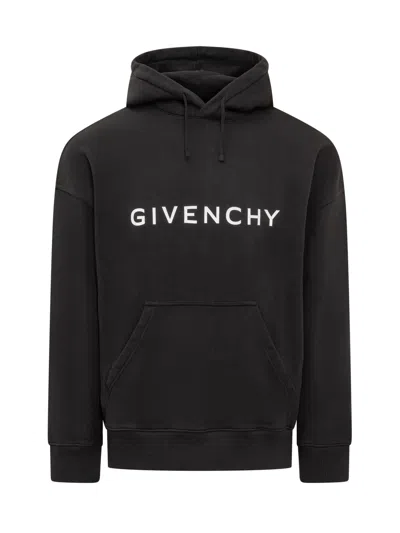 Givenchy Logo Hoodie In Black  