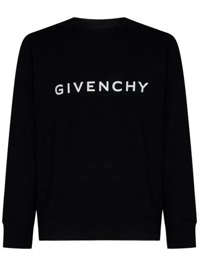 Givenchy Archetype Ripped Cotton Sweatshirt In Black