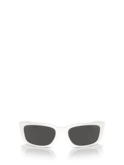Prada Pr A14s Oval Frame Sunglasses In Talc