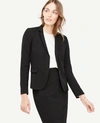 Ann Taylor Petite Tropical Wool One Button Perfect Blazer In Black
