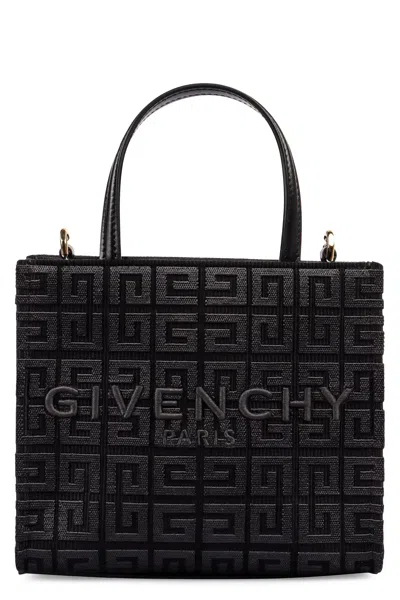 Givenchy Mini G Tote Bag In Canvas In Black