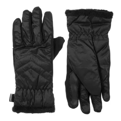 Isotoner Women's Sleekheat Quilted Gloves In Black