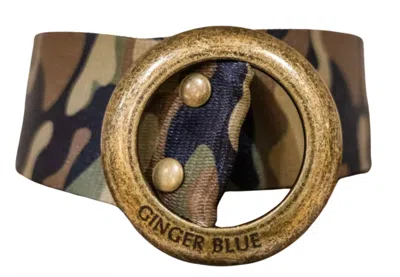 Ginger Blue City Limits Wild Child Woven Belt In Camouflage In Multi
