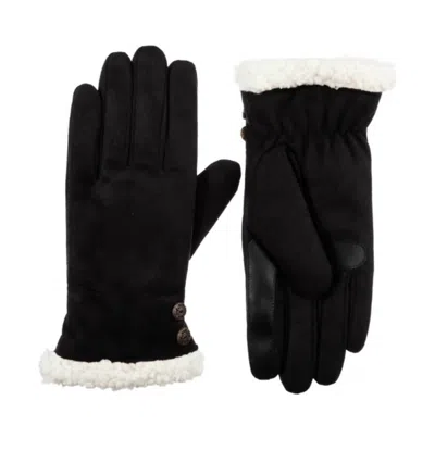 Isotoner Women's Smartdri Smartouch Microfiber Gloves In Black