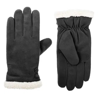 Isotoner Women's Microsuede Touchscreen Gloves In Lead In Silver