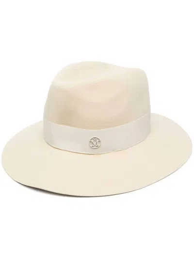 Maison Michel Henrietta Wool Felt Fedora Hat In Seed Pearl In Multi