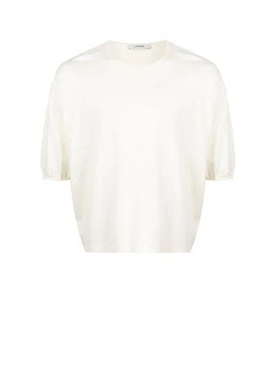 Lemaire Drop-shoulder Cotton T-shirt In Yellow