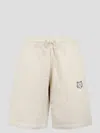 Maison Kitsuné Bold Fox Head Patch Oversize Jog Shorts In Paper