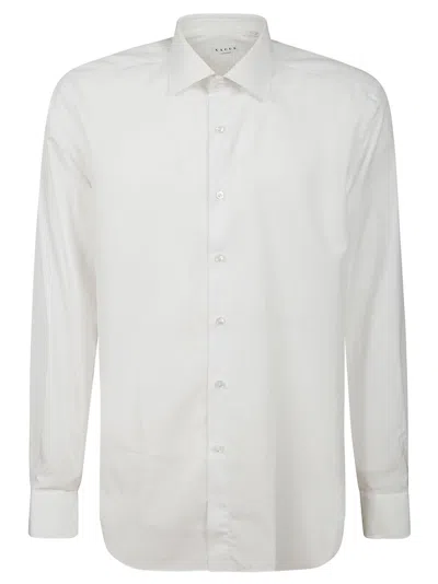 Xacus Button Down-collar Organic Cotton Shirt In White