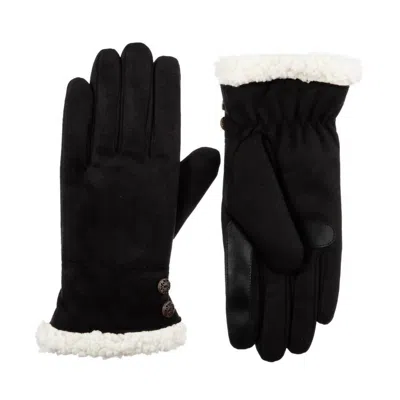 Isotoner Women's Microsuede Touchscreen Gloves In Black