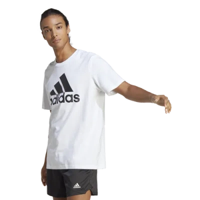 Adidas Originals Men's Essentials Single Jersey Big Logo Short Sleeve Crewneck T-shirt In White