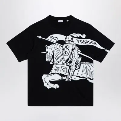 Burberry T-shirt With Ekd In Black