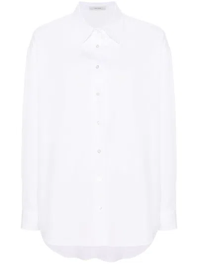 The Row Penna Cotton Shirt In Weiss