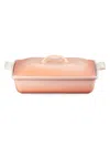 Le Creuset 4-quart Heritage Stoneware Covered Rectangular Casserole In Peche