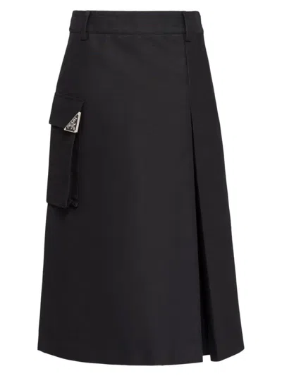 Prada Technical Canvas Skirt In Black