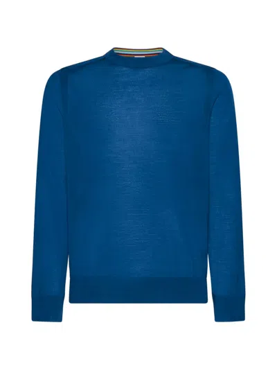 Paul Smith Crewneck Knitted Jumper In Blue