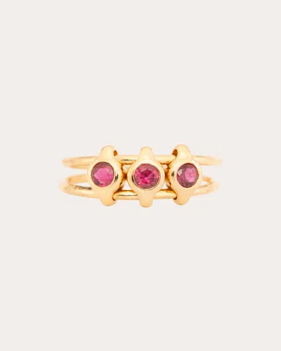 Yi Collection Women's Ruby Orbit Ring 18k Gold In Pink