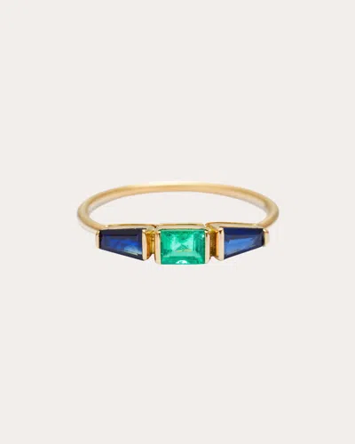 Yi Collection Women's Blue Sapphire & Emerald Triplet Ring 18k Gold