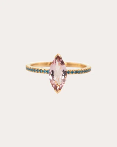 Yi Collection Women's Morganite & Blue Diamond Charm Ring In Pink