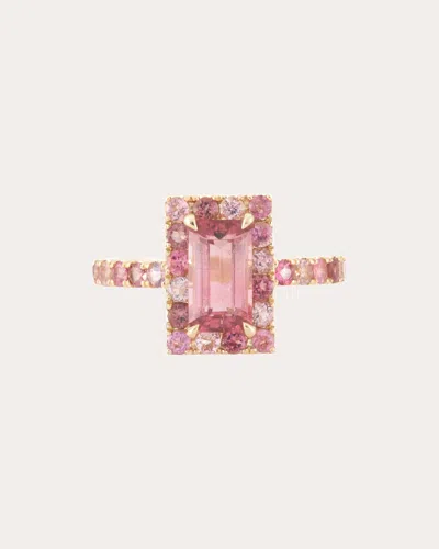 Yi Collection Women's Tourmaline Bubblegum Deco Ring In Pink