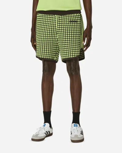 Adidas Originals Wales Bonner Knit Shorts Frozen Yellow / Night Brown In Multicolor