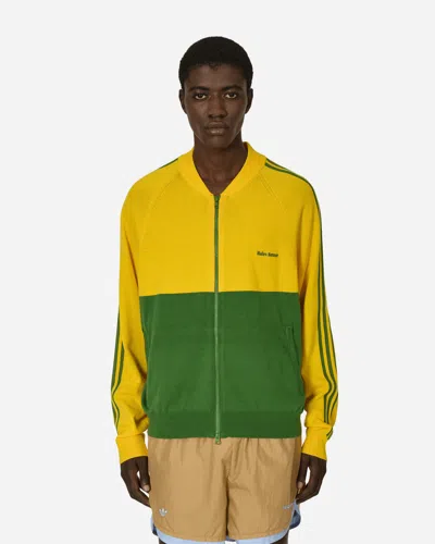 Adidas Originals Wales Bonner New Knit Track Top Bold Gold / Crew Green In Multicolor