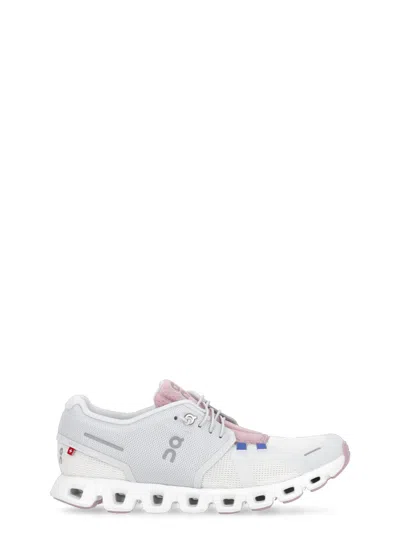 On Cloud 5 Push Sneakers In Ivory,blossom