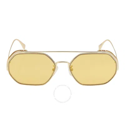 Fendi Eyewear Geometric Frame Sunglasses In Gold Tone