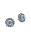 Tory Burch Women's Kira 18k Gold-plated & Glass Crystal Stud Earrings In Blue