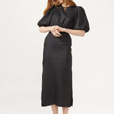 Lanhtropy Ios Linen Dress In Black