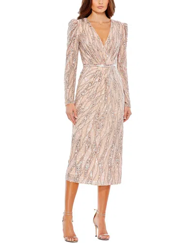 Mac Duggal Women's Embellished Faux Wrap Midi-dress In Multi