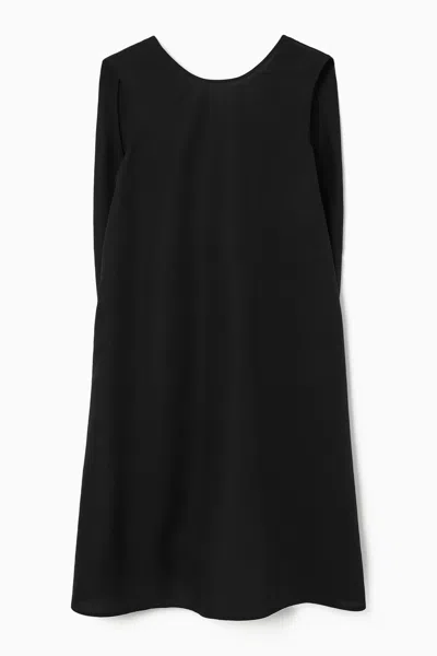 Cos Twist-detail Mini Dress In Black