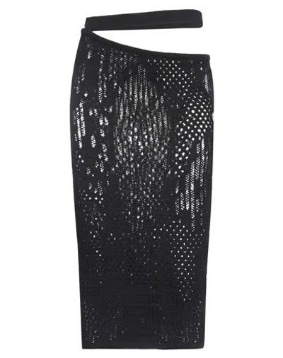 Roberta Einer Cutout Cotton Knit Midi Skirt In Black