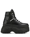 Naked Wolfe Women's Spike Combat Boots In Black