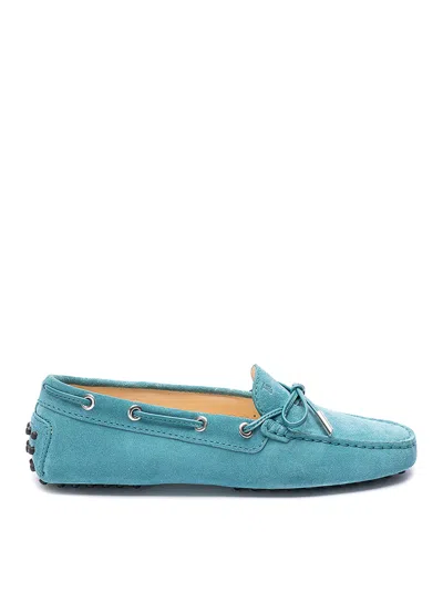 Tod's `gommino Driving` Loafers In Light Blue