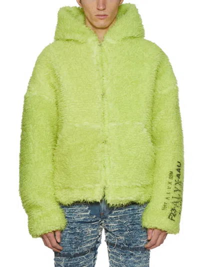 Alyx Men's Yellow Polar Jacket With Zip Front And Side Pockets For Fw23 In Green