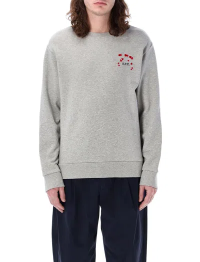 Apc Cotton Valentien Sweatshirt For Men In Gray