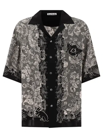 Acne Studios Men's Printed Shirt | Ss24 Collection In Black