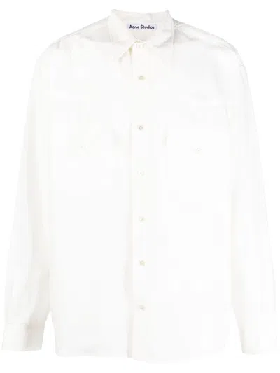 Acne Studios Button-down Shirt Jacket In White