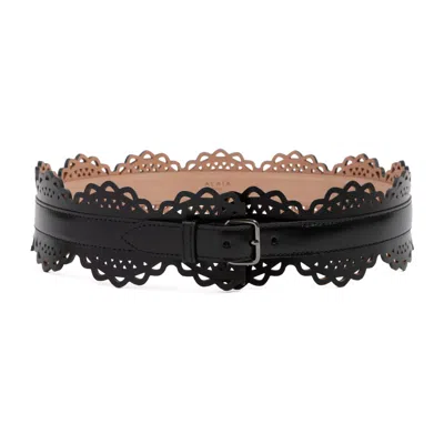 Alaïa Luxurious Calf Leather Bustier Belt In Black