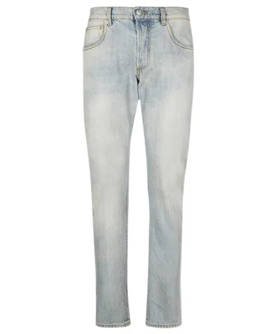 Alexander Mcqueen Blue Cotton Men's Jeans For Ss23 Collection