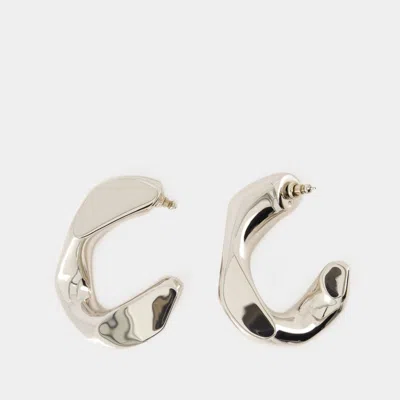 Alexander Mcqueen Chain Hoop Earrings In Gray