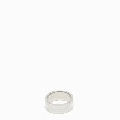 Alexander Mcqueen Ivory Ring With Logo In White