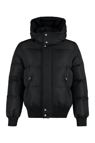 Alexander Mcqueen Men's Hooded Down Jacket In Black For Fw23
