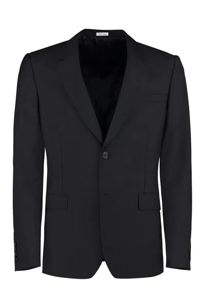 Alexander Mcqueen Men's Single-breasted Mohair And Wool Jacket For Ss23 In Black