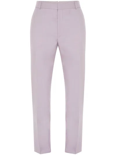 Alexander Mcqueen Wool-blend Tapered-trousers In Lavender