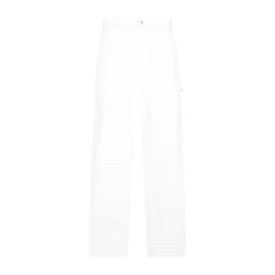 Alexander Mcqueen Ss23 Men's White Cotton Workwear Jeans